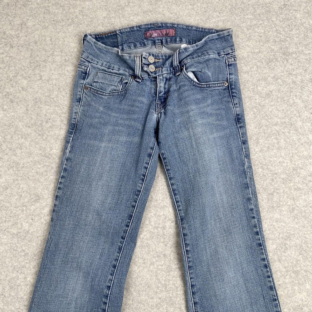 Levi's 524 Superlow Flare Jeans Juniors 3M (27x31) Blue Low Rise Stretch Denim